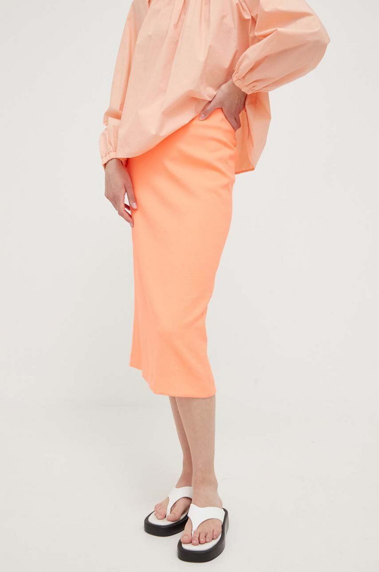 Drykorn spódnica kolor pomarańczowy midi ołówkowa