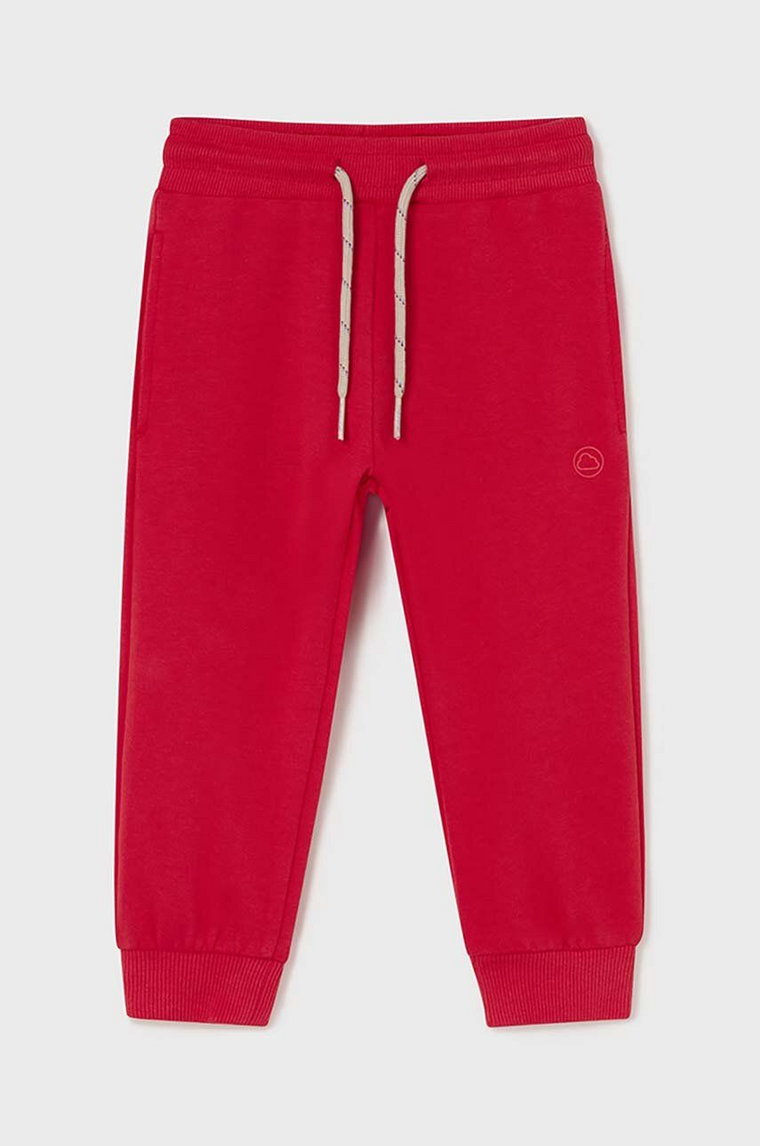 Mayoral spodnie dresowe dziecięce kolor czerwony gładkie