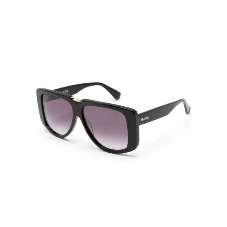 Stylowe okulary przeciwsłoneczne w czarnym i szarym Max Mara