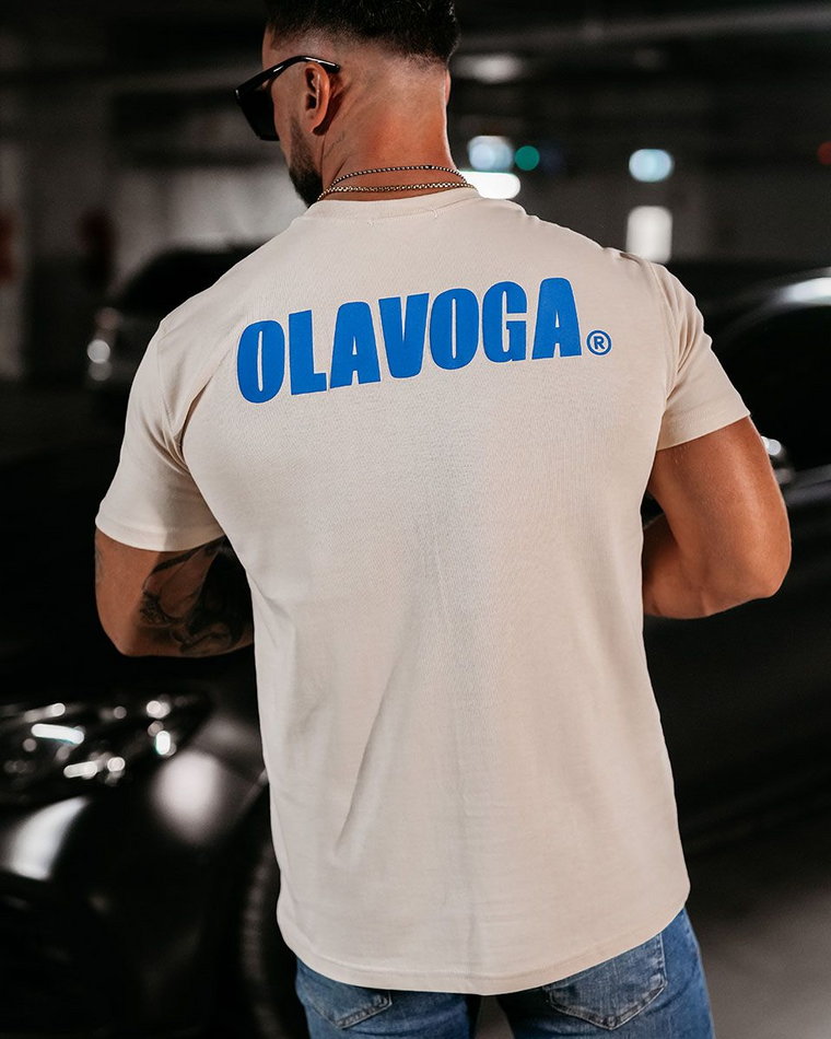 T-shirt męski OLAVOGA UNLOCK 2024 beż M