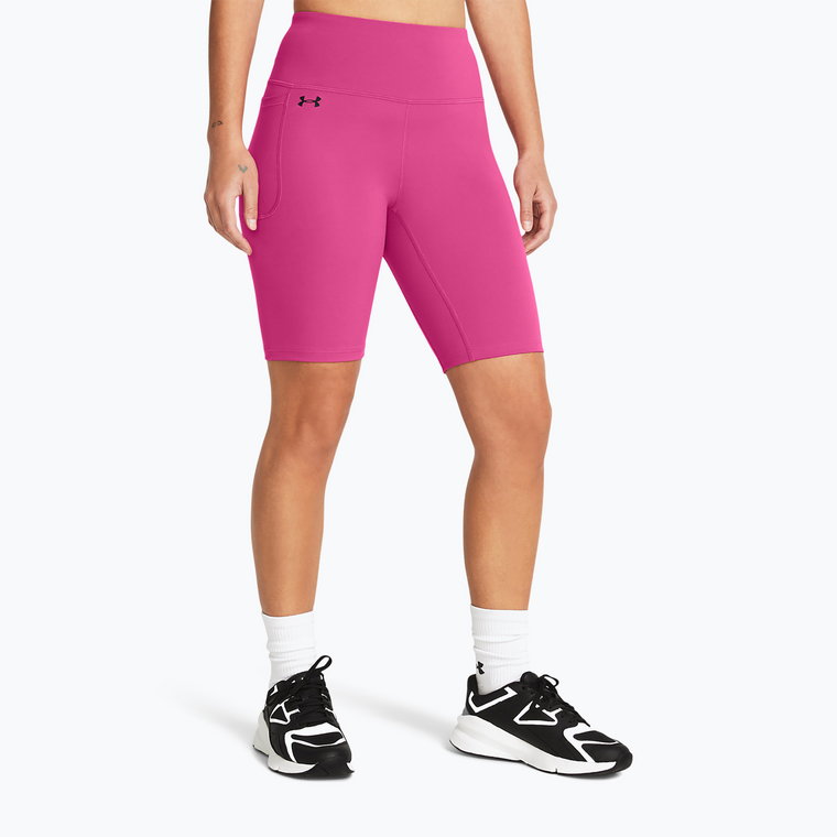 Spodenki treningowe damskie Under Armour Motion Bike Short astro pink/black