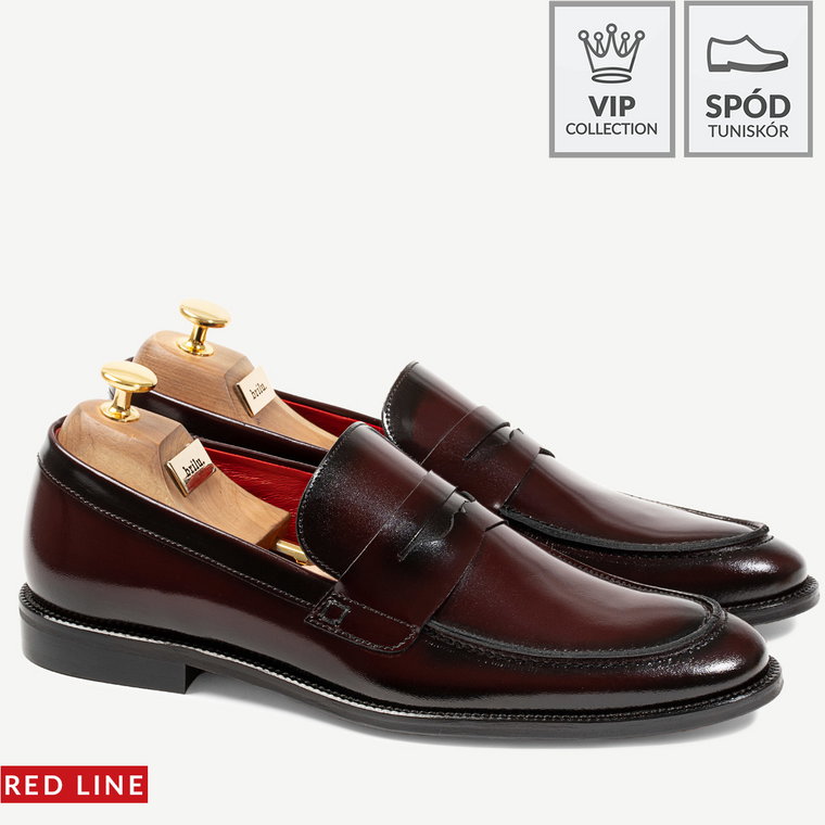 BRILU loafersy Hunter bordowe