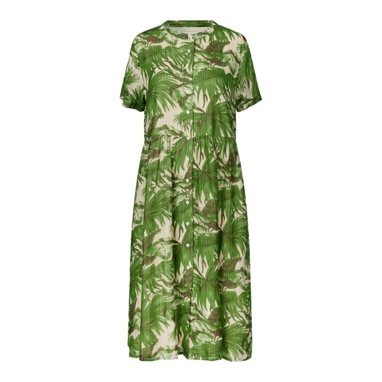 Zielona Sukienka Midi z Falbankami Lollys Laundry