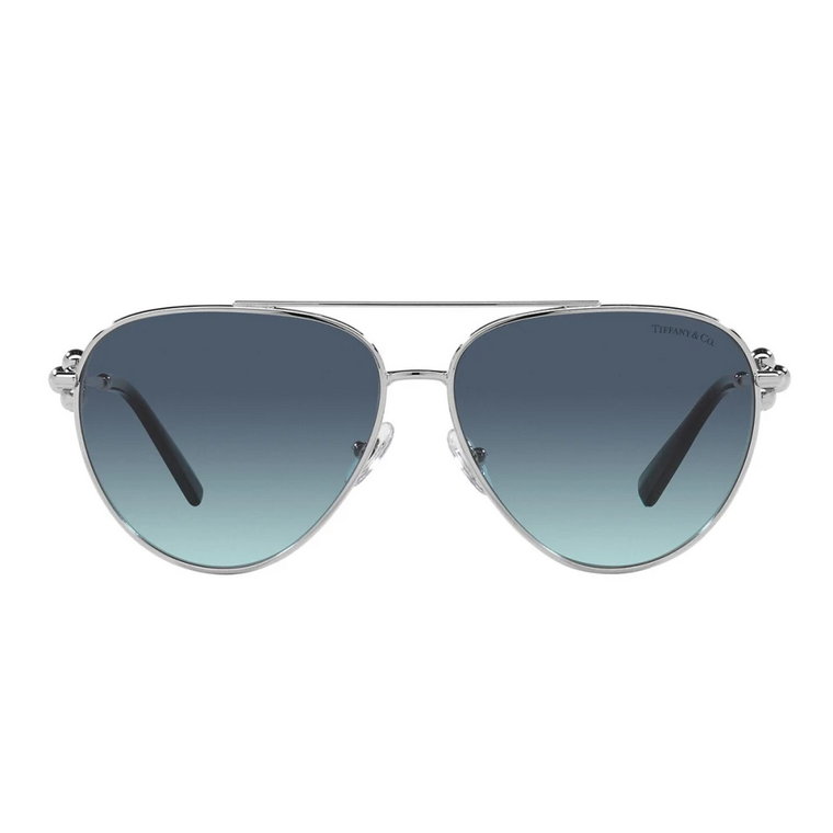 Metalowa oprawka Okulary przeciwsłoneczne w kształcie kropli z niebieskimi soczewkami gradientowymi Tiffany