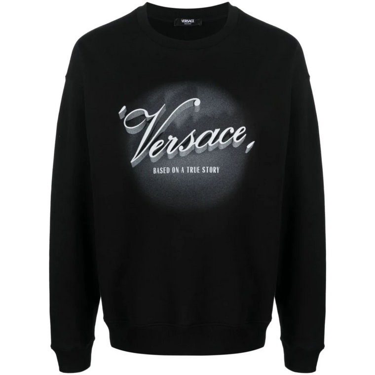 Czarne Filmowe Swetry Versace