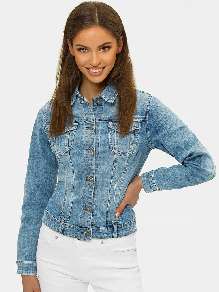 Kurtka jeansowa damska niebieska OZONEE O/WL2149