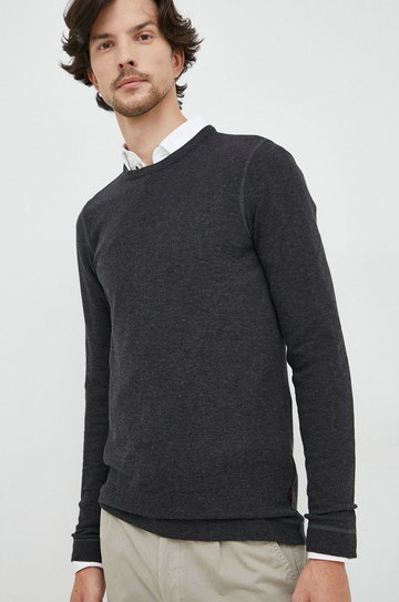 BOSS sweter bawełniany Boss Casual męski kolor czarny lekki