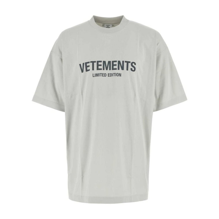 Elegancka koszulka oversize z bawełny w kolorze kredy Vetements