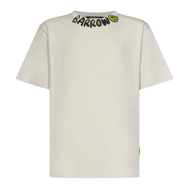 Biała koszulka z krótkim rękawem i logo na dekolcie Barrow
