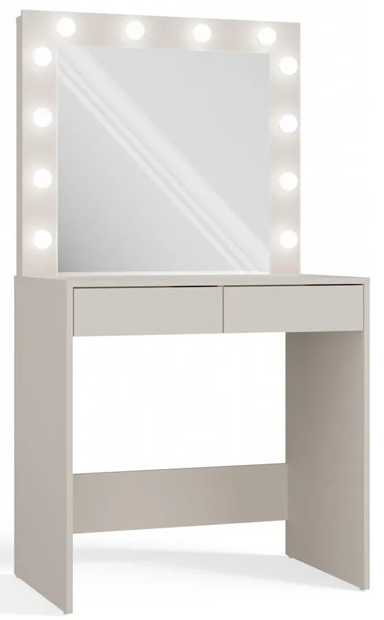 Toaletka z lustrem z żarówkami LED kaszmir - Lotaro 3X