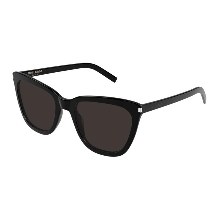 Smukłe czarne okulary przeciwsłoneczne w kształcie kocich oczu Saint Laurent