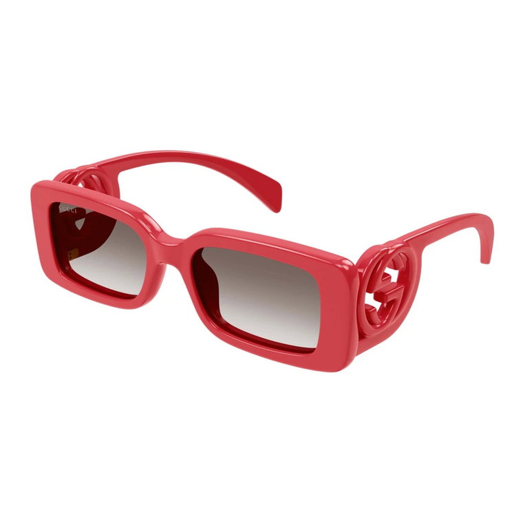 Zachwycające czerwono-brązowe okulary przeciwsłoneczne dla kobiet Gucci
