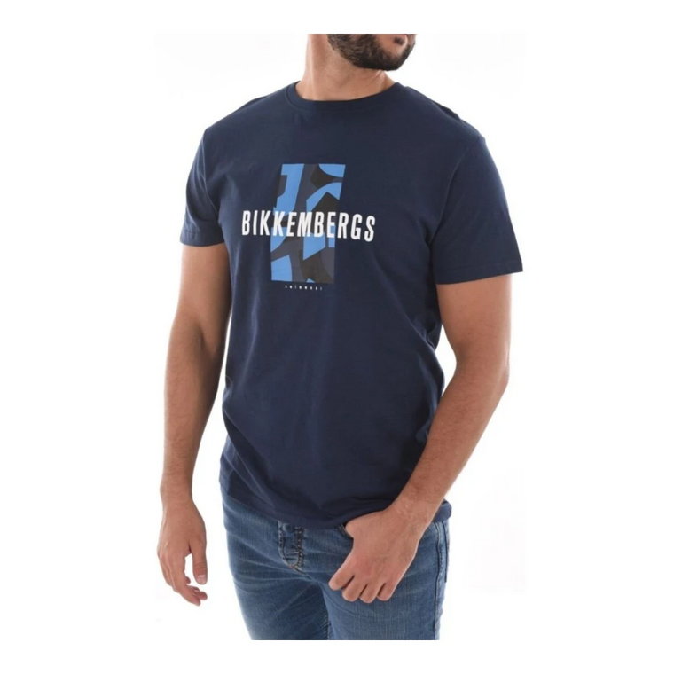 Męski T-shirt z nadrukiem logo Bikkembergs