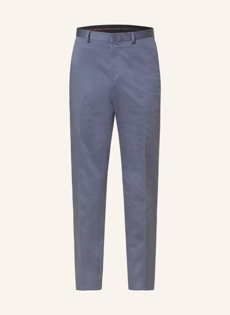 Hugo Spodnie Garniturowe Hesten Slim Fit blau