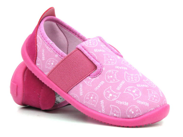 Miękkie kapcie, buty dziecięce - BEFADO 901X017, różowe