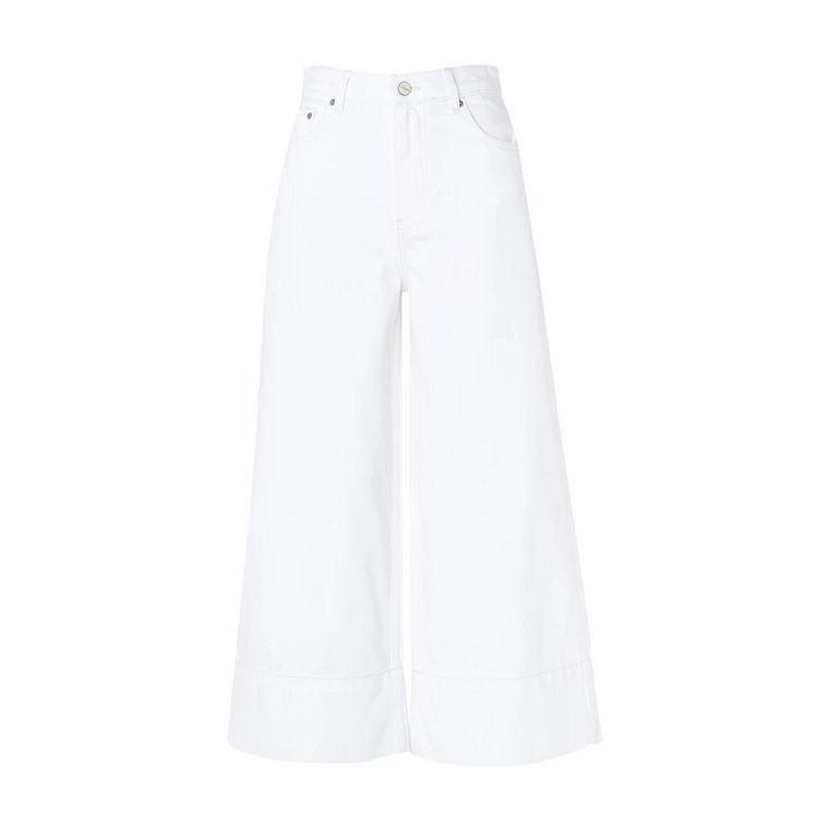 Organiczne białe jeansy z bawełny Ganni