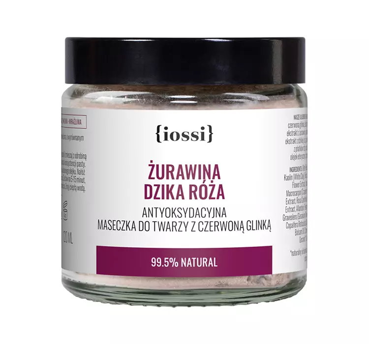 IOSSI MASECZKA DO TWARZY Z CZERWONĄ GLINKĄ ŻURAWINA DZIKA RÓŻA 120ML