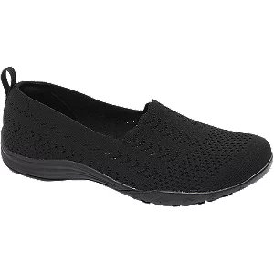 Czarne lekkie wsuwane sneakersy skechers - Damskie - Kolor: Czarne - Rozmiar: 36