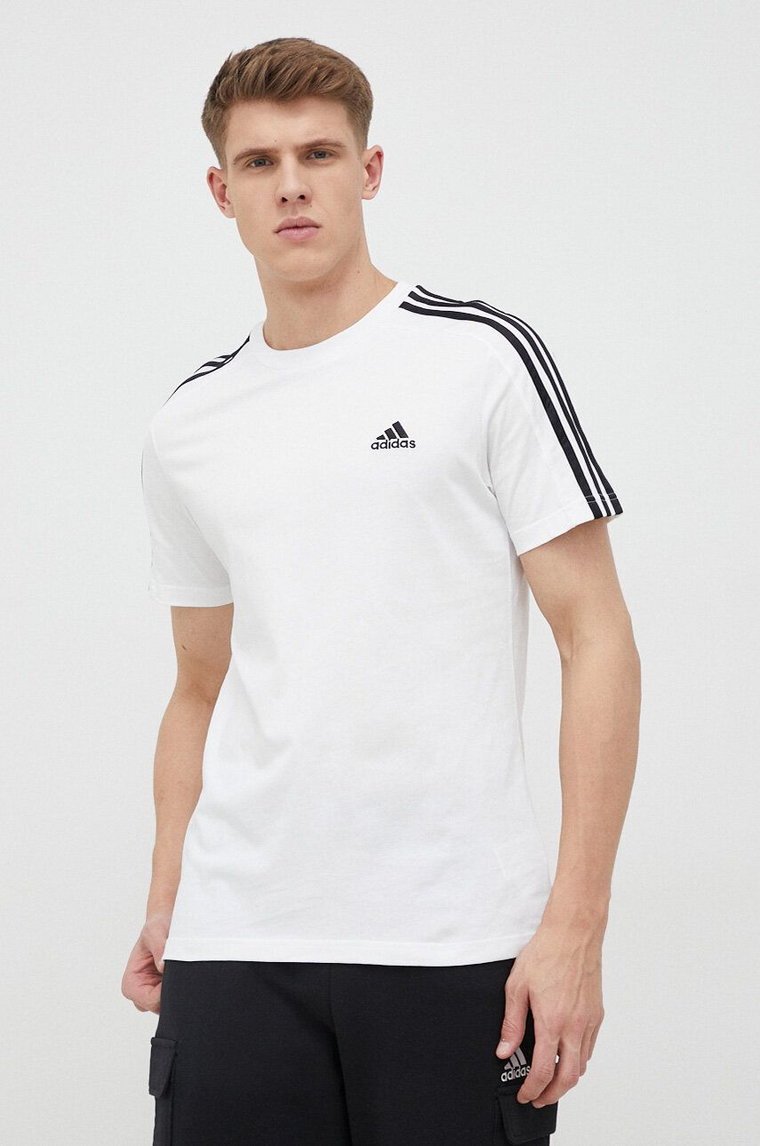 adidas t-shirt bawełniany kolor biały gładki IC9336