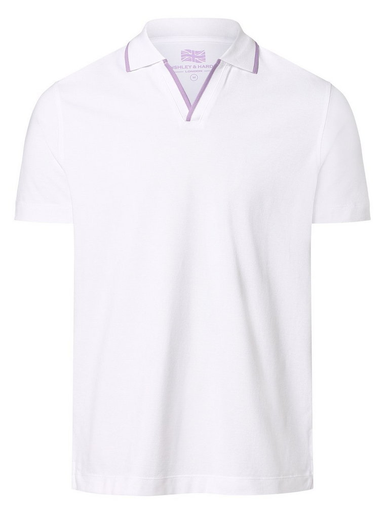 Finshley & Harding London - Męska koszulka polo, biały