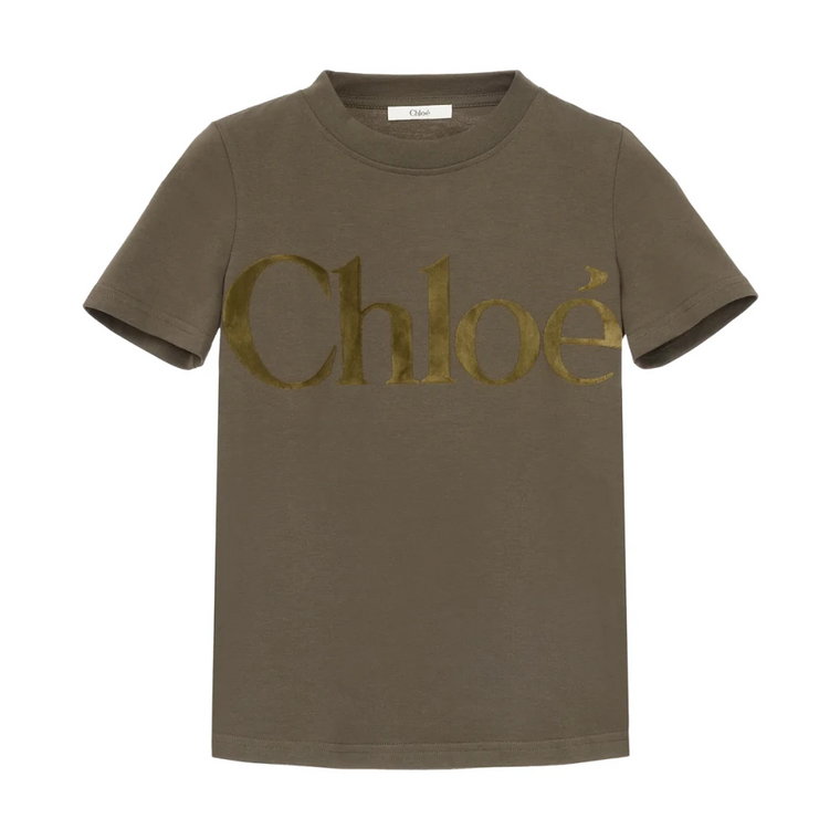 Zielone T-shirty i Pola z Aksamitu Chloé