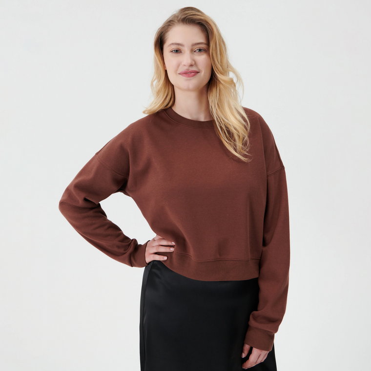 Sinsay - Bluza basic - Brązowy