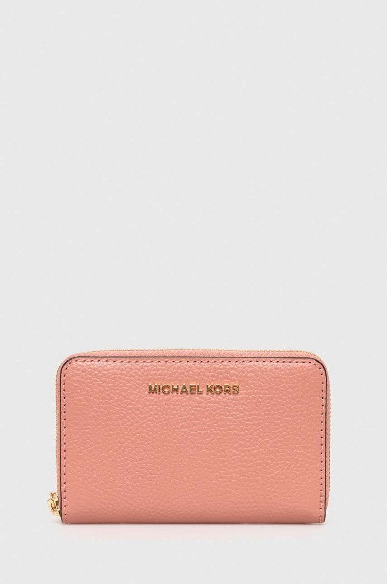 MICHAEL Michael Kors portfel skórzany damski kolor różowy