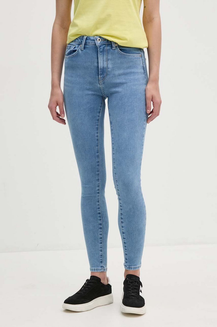 Pepe Jeans jeansy SUPER SKINNY JEANS HW damskie kolor niebieski PL204738PF9