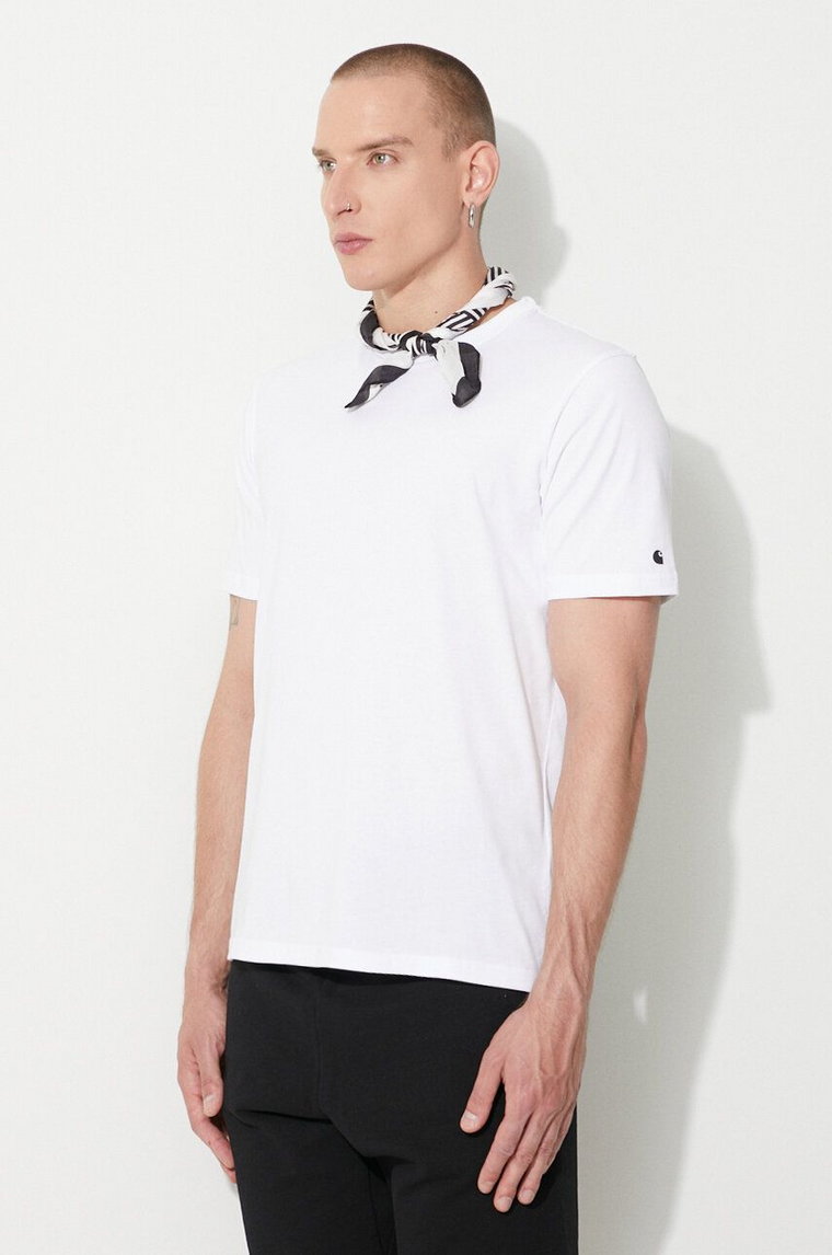 Carhartt WIP t-shirt bawełniany kolor biały gładki I026264-GREYHEATHE