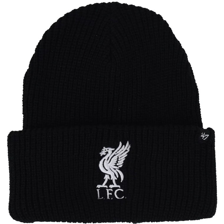 47 Brand EPL Liverpool FC Cuff Knit Hat EPL-UPRCT04ACE-BK, Męskie, Czarne, czapki, akryl, rozmiar: One size