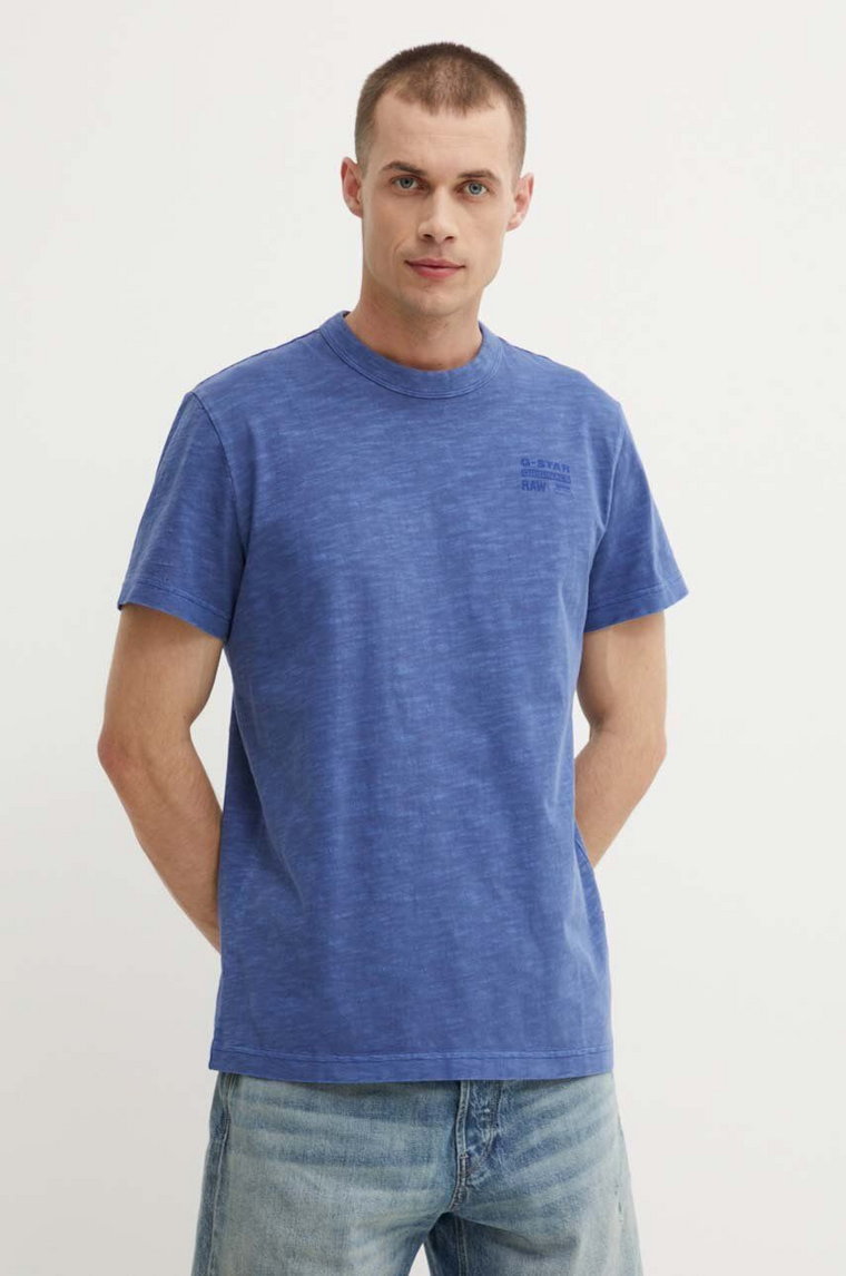 G-Star Raw t-shirt bawełniany męski kolor niebieski gładki D24688-B256