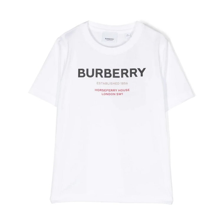 Stylowa Biała Koszulka Cedar dla Modnych Dzieci Burberry
