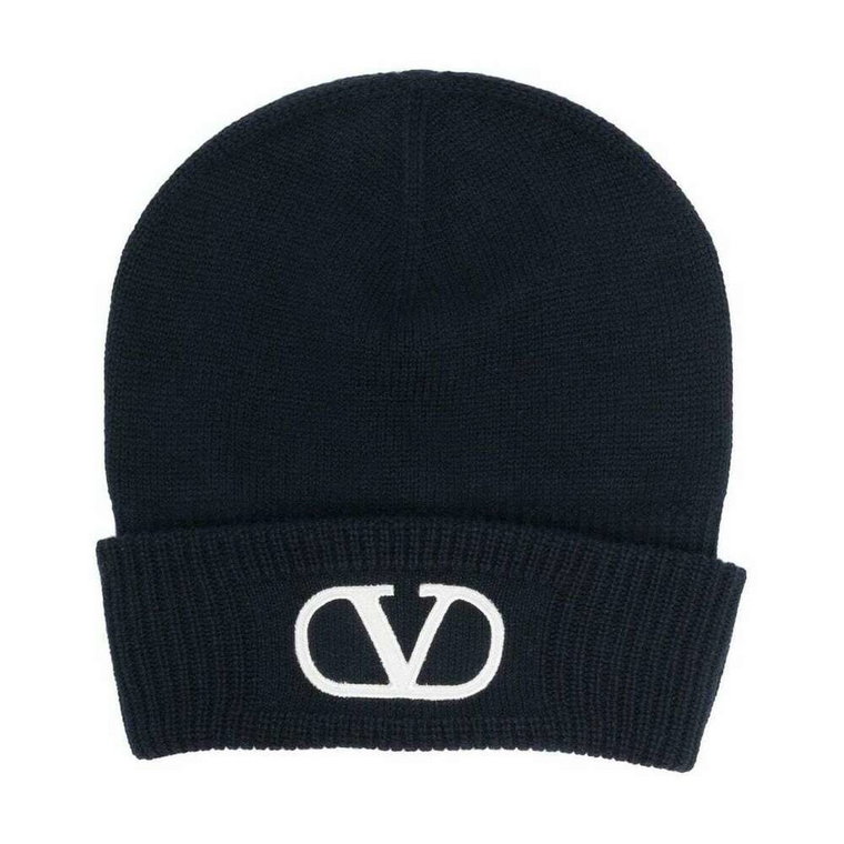 Navy Logo Patch Beanie Valentino Garavani