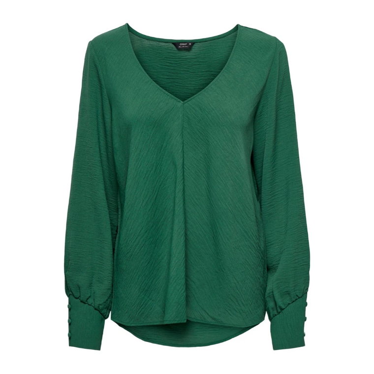 Zielona Bluzka z Dekoltem w Szpic dla Kobiet Only