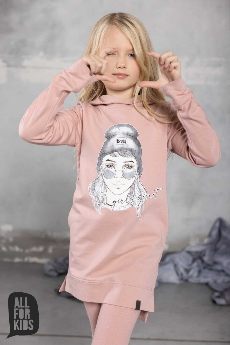 Bluza dziewczęca GIRLS SECRET ALL FOR KIDS pudrowy róż