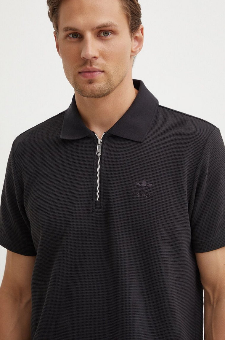 adidas Originals polo Essential męski kolor czarny gładki IW5803