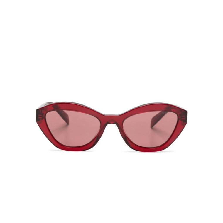 Czerwone Okulary przeciwsłoneczne z oryginalnymi akcesoriami Prada
