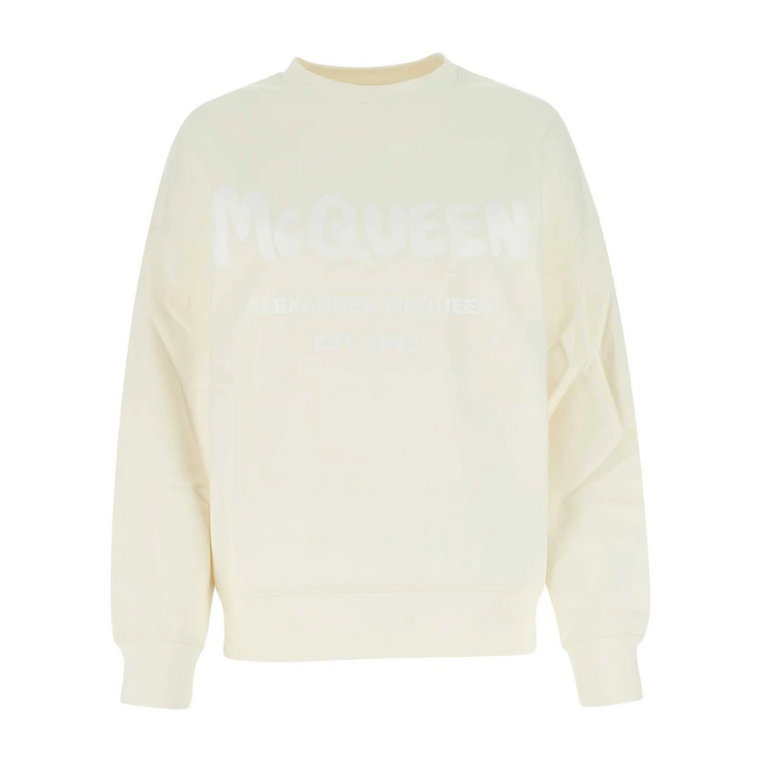 Kremowy Bawełniany Oversize Sweatshirt Alexander McQueen