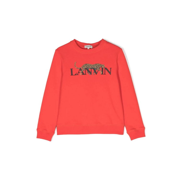 Czerwony Bawełniany Sweter Chłopięcy - Stylowy i Wygodny Lanvin