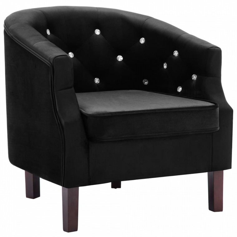 Fotel tapicerowany aksamitem 65 x 64 x 65 cm czarny kod: V-247007