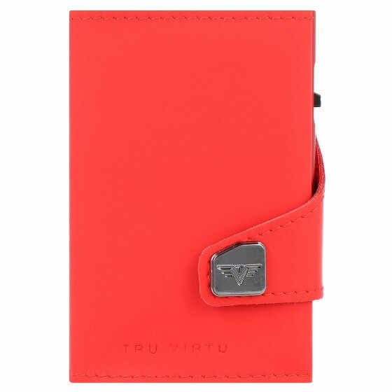 Tru Virtu Etui na karty kredytowe Click & Slide Portfel RFID Skóra 6,5 cm matt-red
