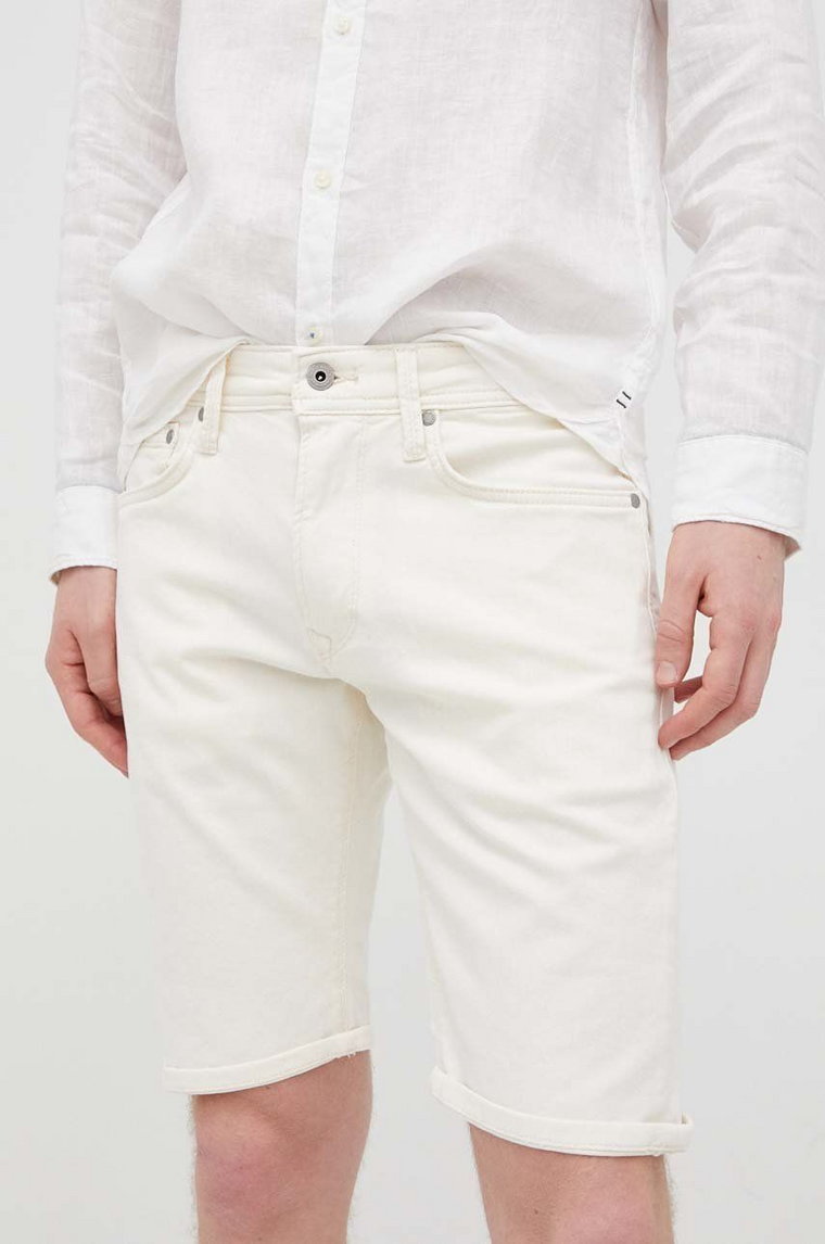 Pepe Jeans szorty jeansowe STANLEY SHORT męskie kolor beżowy