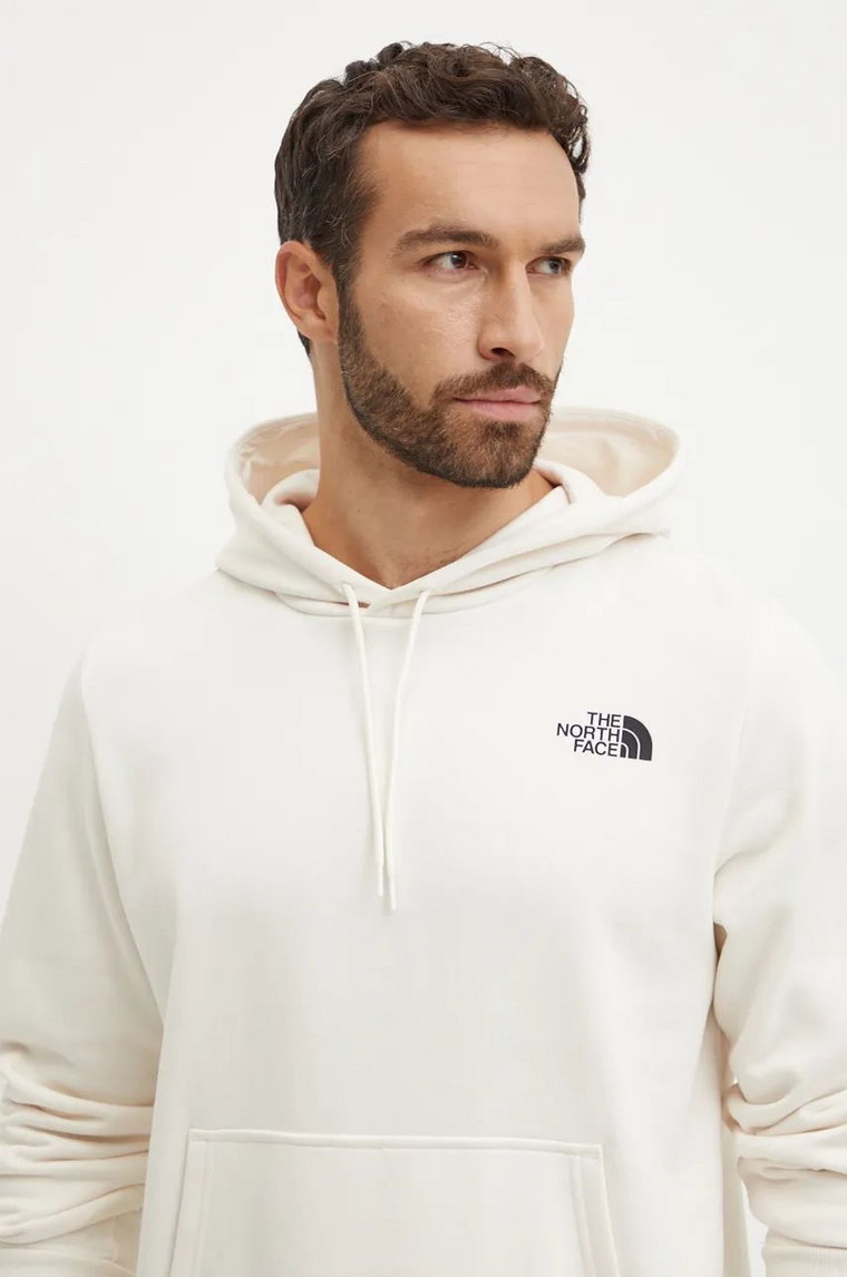 The North Face bluza Hood Logo męska kolor beżowy z kapturem gładka NF0A89EJQLI1