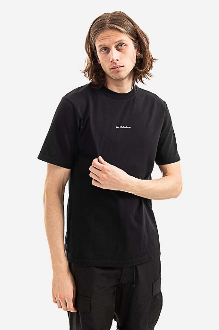 Han Kjøbenhavn t-shirt bawełniany Casual Tee Short Sleeve kolor czarny gładki M.132073-WHITE