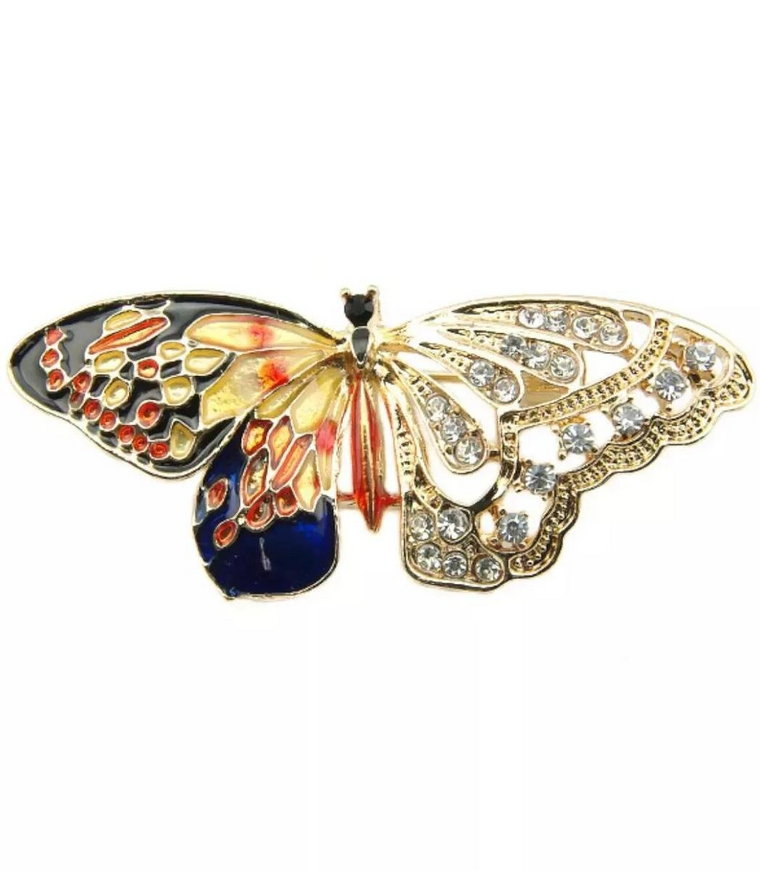 Broszka motyl motylek złota cyrkonie Prezent