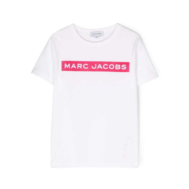 Biała bawełniana koszulka chłopięca Bianca Marc Jacobs