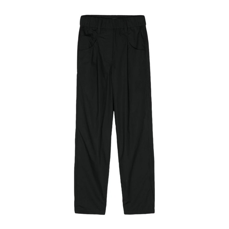 Czarne spodnie z luźnym krojem i skróconymi nogawkami Brunello Cucinelli