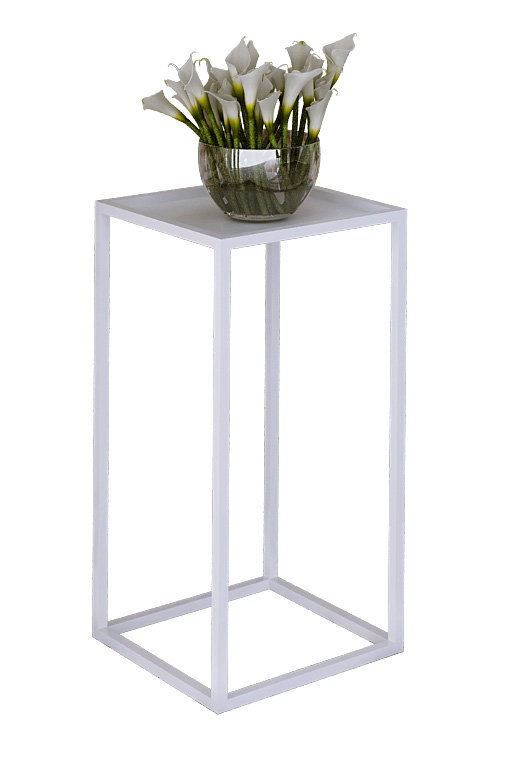 Biały stojak na kwiaty z metalowym stelażem - Shiner 4X