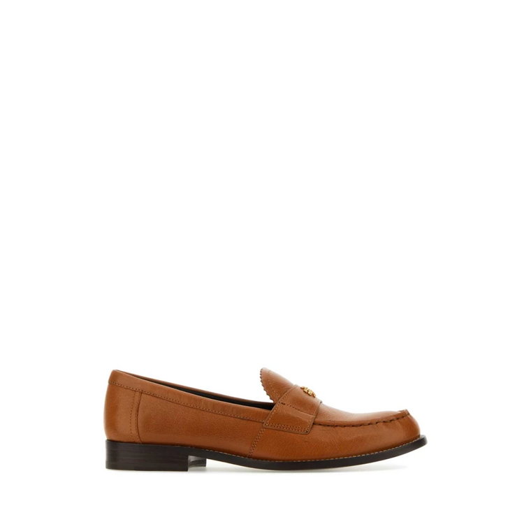 Eleganckie Camelowe Loafersy Tory Burch