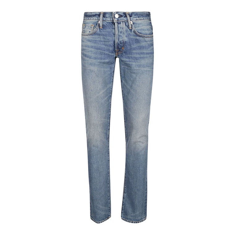 Nowe Wytrzymałe High/Low Autentyczne Selvedge Slim Fit Jeans Tom Ford